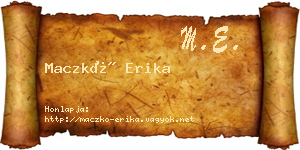 Maczkó Erika névjegykártya